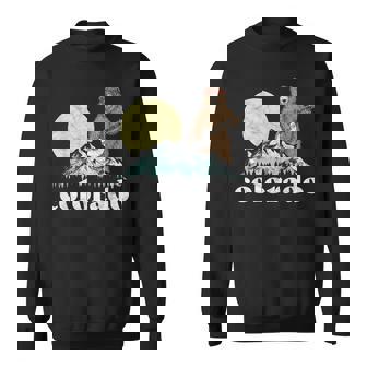 Colorado Banjo Bear Retro Style Mountains Sketch Sweatshirt - Monsterry