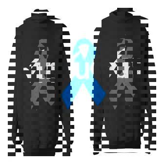 Colorectal Colon Cancer Awareness Blue Ribbon Colonoscopy Sweatshirt - Thegiftio UK