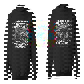 Colorful Graffiti Monster Truck Sweatshirt | Seseable CA