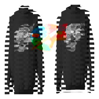 Colorful Paint Palette And Brushes Art Sweatshirt - Monsterry