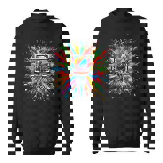 Colorful Tie Dye Basketball Hoop Splash Color Net Slam Dunk Sweatshirt - Monsterry