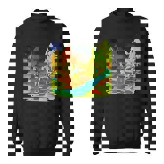 Conception De Paysage De Randonnée Montagne Arc-En-Ciel Sweater e - Cadeauxyz