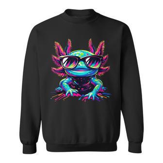 Cool Axolotl With Sunglasses Colourful Motif Axolotl Sweatshirt - Geschenkecke