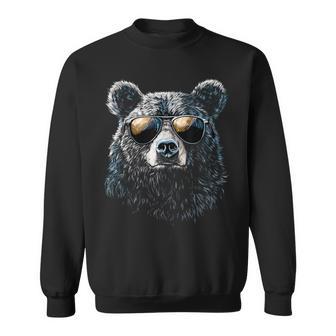 Cool Bear Portrait With Sunglasses Illustration Bear Sweatshirt - Geschenkecke