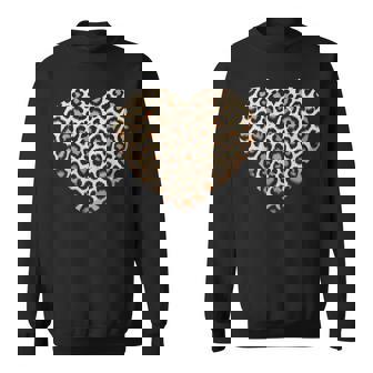 Cool Cheetah Leopard Heart Sweatshirt - Monsterry
