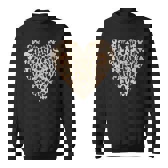 Cool Heart Trendy Leopard Print Clothing With-Neck Sweatshirt - Geschenkecke