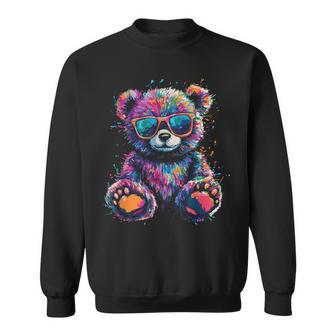 Cooler Bunter Bär Mit Sonnenbrille Sweatshirt - Geschenkecke