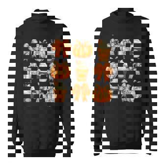 Coquette Bow Pumpkin Spice Thanksgiving Autumn Fall Leaves Sweatshirt - Monsterry