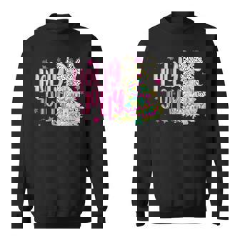 Coquette Christmas Colorful Holly And Jolly Christmas Tree Sweatshirt - Monsterry