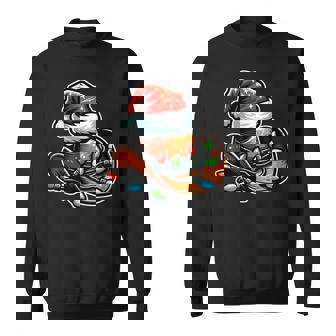 Cowboy Santa Hat Xmas Reindeer Rodeo Christmas In Texas Sweatshirt - Monsterry