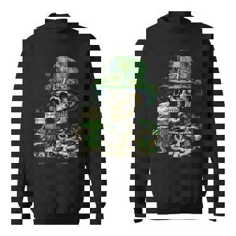 Crâne Squelette Buvant De La Bière Morte À L'intérieur De La Saint-Patrick Sweater e - Cadeauxyz