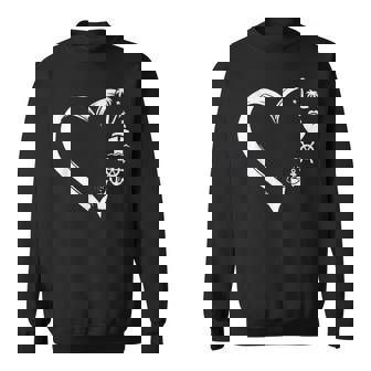 Cruise Squad Vacation Distressed Heart Summer Sweatshirt - Seseable