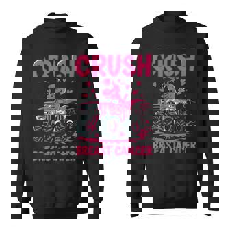 Crush Breast Cancer Awareness Monster Truck Pink Toddler Boy Sweatshirt - Monsterry