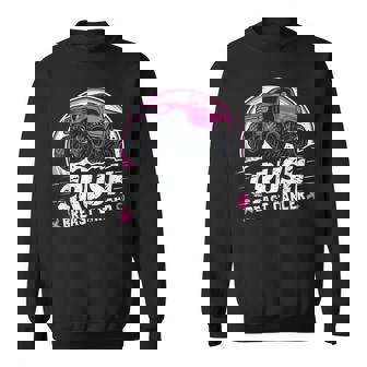 Crush Breast Cancer Awareness Monster Truck Toddler Boy Kids Sweatshirt - Monsterry