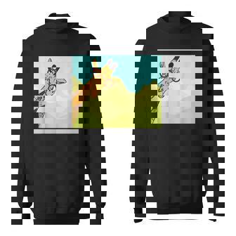 Curious Giraffe Zoo Animal Sketch I Cute Giraffe Sweatshirt - Monsterry