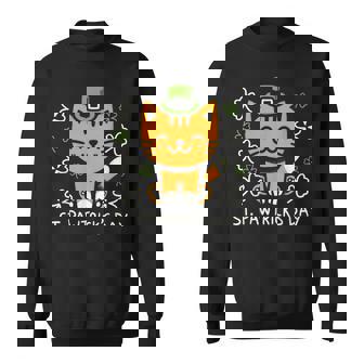 Cute Cat Leprechaun St Pawtrick's St Patrick's Day Sweatshirt | Mazezy