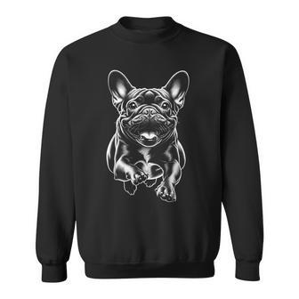 Cute French Bulldog In Run As Cool Portrait Sweatshirt - Geschenkecke