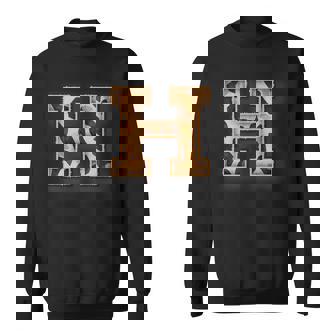 Cute Letter H Initial Name Leopard Cheetah Animal Print Sweater e - Cadeauxyz