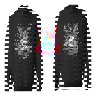 Cute Mini Rex Rabbit Lover Colorful Splash Art Sweatshirt - Monsterry