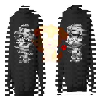 Cute Puppy Love You Sign Language Asl Dog Lover Sweatshirt - Seseable