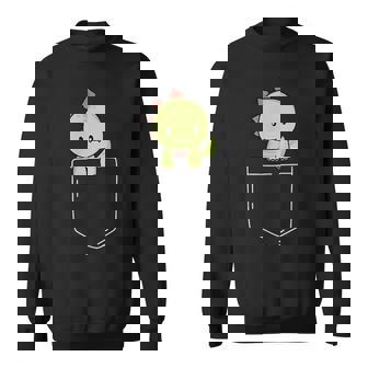 Cute T-Rex In Pocket Tyrannosaurus Rex Kawaii Dinosaur Lover Sweatshirt - Seseable