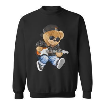 Cute Teddy Bear Playing Electric Guitar Sweatshirt - Geschenkecke