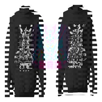 Cyborg Samurai Futuriste Japonais Cyberpunk Esthétique Sweater e - Cadeauxyz