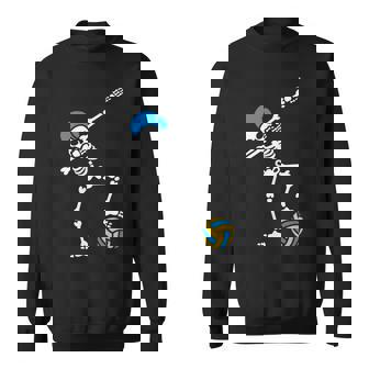 Dab Dabbing Skeleton Water Polo Halloween Swimming Team Sweatshirt - Monsterry