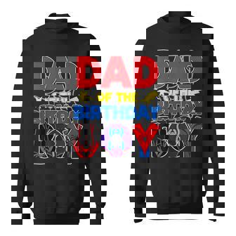 Dad Of The Birthday Boy Matching Spider Family Birthday Sweatshirt - Seseable