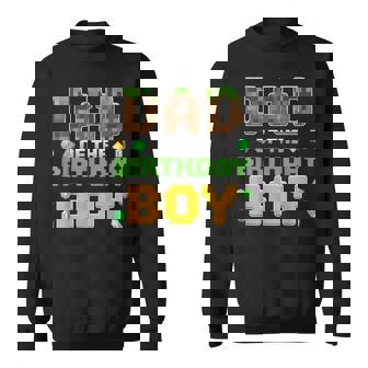 Dad Of The Birthday Boy Video Gamer Pixel Birthday Party Sweatshirt | Seseable UK