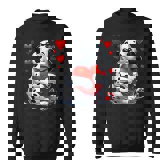 Dalmatian Valentine's Day Cute Dog Hugging Heart Dog Lover Sweatshirt - Monsterry