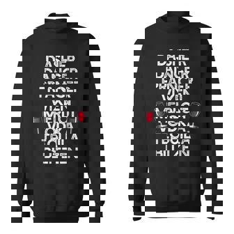 DASHER VODKA BLITZEN Alcohol Reindeer Christmas Meme Sweatshirt - Monsterry