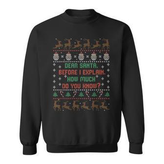 Dear Santa Before I Explain How Much Do You Know Sweatshirt - Geschenkecke