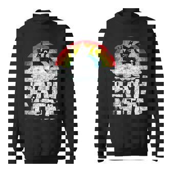Death Metal Gato Retro Arco Iris Metalfan Heavy Metal Sin Mangas Camisa de entrenamiento - Regaloses