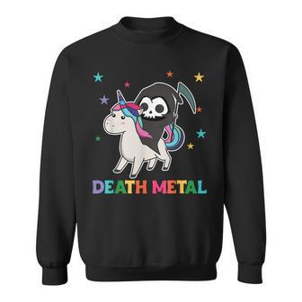 Death Metal Rock Music Death Riding Unicorn Unicorns Sweatshirt - Geschenkecke