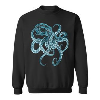 Deep Sea Blue Octopus In Combat Posture Sweatshirt - Geschenkecke