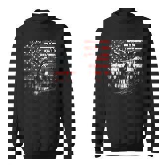 Deer Hunting American Flag Whitetail Buck Antlers Sweatshirt | Mazezy