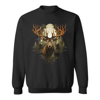 Deer Wildlife Nature Motif Animal Lovers Landscape Forest Sweatshirt - Geschenkecke