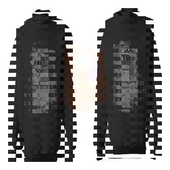Distressed Acoustic Guitar Vintage Player Rock & Roll Music Sweatshirt - Thegiftio UK