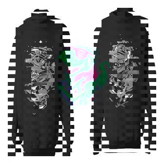 Dj Dinosaur Jouant À La Console Dj Night Club Sweater e - Cadeauxyz