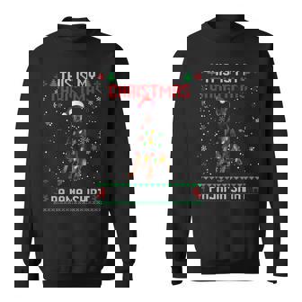 Doberman Ugly Christmas Tree Lights Family Xmas Dog Sweatshirt - Monsterry