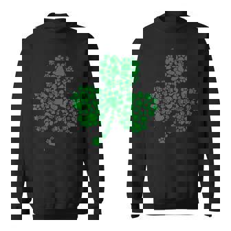 Dog Paw Print Costume Dog Shamrock St Patricks Day Sweatshirt - Monsterry