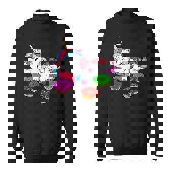Donuts Mignons En Forme De Donut Mangeant Une Licorne Pour Adultes Et Enfants Sweater e - Cadeauxyz