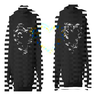 Down Syndrome Awareness Heart Down Right Perfect 321 T21 Sweatshirt - Monsterry