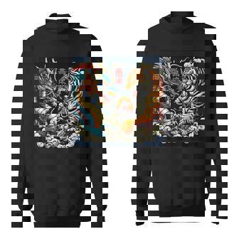 Dragon Japonaisintage Combat Tigre Géant Folklore Asiatique Sweater e - Cadeauxyz