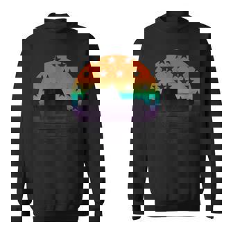 Drapeauintage Rétro Avec Motif Coucher De Soleil Sur Route Sweater e - Cadeauxyz
