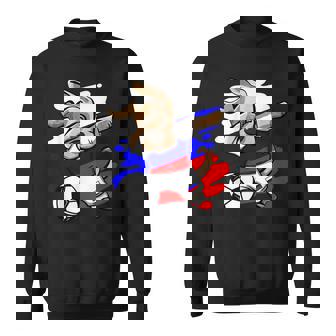 Drôle Dabbing Chien Russie Football Drapeau Russe Sport Sweater e - Cadeauxyz