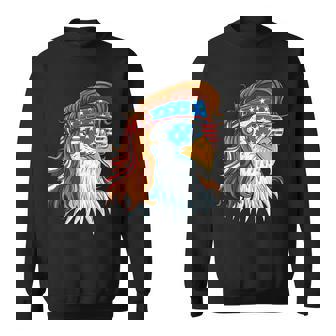 Eagle 4th Of July American Flag 4th July Mullet Patriotic Sweatshirt - Monsterry