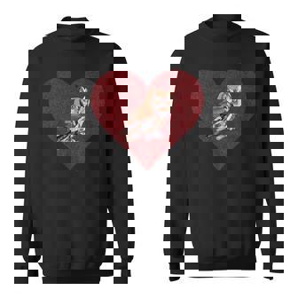 Eastern Screech-Owl Valentines Day Bird Love Fingerprint Sweatshirt - Monsterry