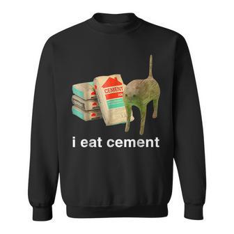 I Eat Cement Cursed Cat Oddly Specific Dank Meme Sweatshirt - Thegiftio UK